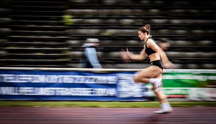 7. Wiesbadener Sprungmeeting - WI JUMP!; Wiesbaden, 14.05.2026 Mai-Brit Vaupel (MTG Mannheim) im Weitsprung; 7. Wiesbadener Sprungmeeting - WI JUMP! am 14.05.2026 im Helmut-Schön-Sportpark in Wiesbaden (Hessen). Copyright: xBEAUTIFULxSPORTS R.xSchmittx