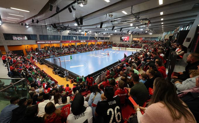 Stuttgart , Futsal Bundesliga Finale Deutsche Meisterschaft Spiel 2 , TSV Weilimdorf vs. HOT 05 Futsal , Übersicht Scharrena