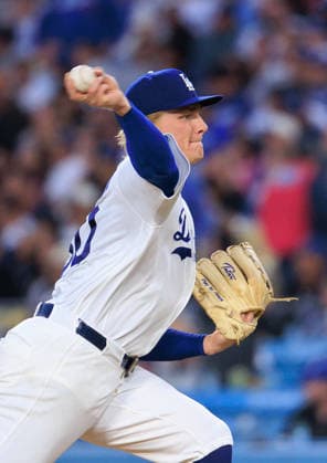 May 14, 2026, Los Angeles, California, USA: Starting pitcher, Emmet Sheehan 80 of the Los Angeles Dodgers during a regular season MLB, Baseball Herren, USA game against the San Francisco Giants on Thursday May 14, 2026 at Dodger Stadium in Los Angeles, California. Dodgers defeat Giants, 5-2. JAVIER ROJAS PI Los Angeles USA - ZUMAp124 20260514_zaa_p124_006 Copyright: xJavierxRojasx