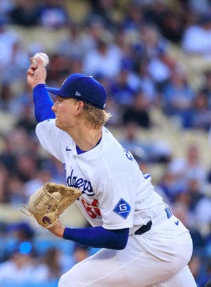 May 14, 2026, Los Angeles, California, USA: Starting pitcher, Emmet Sheehan 80 of the Los Angeles Dodgers during a regular season MLB, Baseball Herren, USA game against the San Francisco Giants on Thursday May 14, 2026 at Dodger Stadium in Los Angeles, California. Dodgers defeat Giants, 5-2. JAVIER ROJAS PI Dodgers Defeat Giants, 5-2 - ZUMAp124 20260514_zaa_p124_001 Copyright: xJavierxRojasx