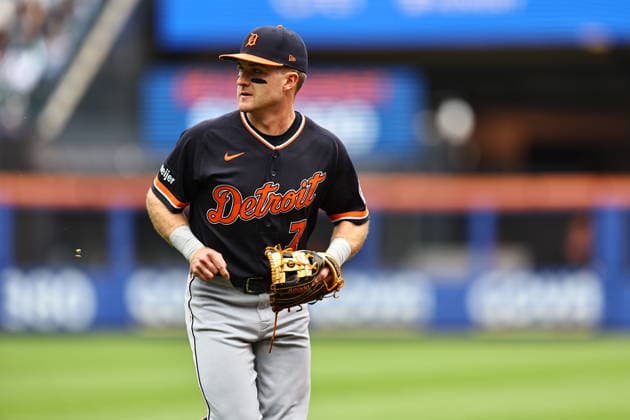 MLB, Baseball Herren, USA Tigers Vs. Mets Detroit Tigers infielder Kevin McGonigle 7 comes off the field during the first inning of the baseball game against the New York Mets at Citi Field in Flushing, New York, on May 14, 2026. Flushing N.Y. United States  Copyright: xGordonxDonovanx originalFilename:donovan-mlbtiger260514_nphFV.jpg
