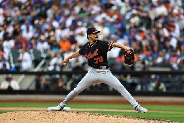 MLB, Baseball Herren, USA Tigers Vs. Mets Detroit Tigers relief pitcher Ricky Vanasco 70 throws during the seventh inning of the baseball game against the New York Mets at Citi Field in Flushing, New York, on May 14, 2026. Flushing N.Y. United States  Copyright: xGordonxDonovanx originalFilename:donovan-mlbtiger260514_npfHw.jpg