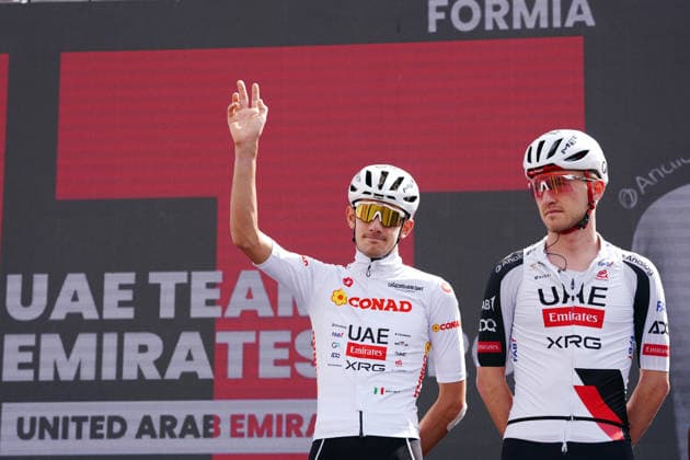 Spain™s Igor Arrieta Lizarraga of UAE Team Emirates XRG. White jersey during Stage 7 of the Giro d™Italia from Formia to Blockhaus, Italy. Friday May 15, 2026.  Copyright: xMassimoxPaolonex xLaPressex