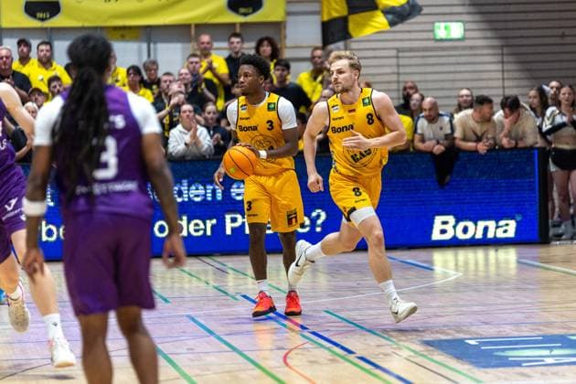 Charles Tyorne Harris Jr. (Bozic Estriche Knights Kirchheim, 03) Lucas Mayer (Bozic Estriche Knights Kirchheim, 08) GER, Bozic Estriche Knights Kirchheim vs. BG Goettingen, BARMER 2. Basketball Bundesliga, Playoffs Spiel 4, Saison 2025 2026, 14.05.2026 GER, Bozic Estriche Knights Kirchheim vs. BG Goettingen, BARMER 2. Basketball Bundesliga, Playoffs Spiel 4, Saison 2025 2026, 14.05.2026 Goeppingen Copyright: xEibner-Pressefoto NinaxSanderx EP_NSR