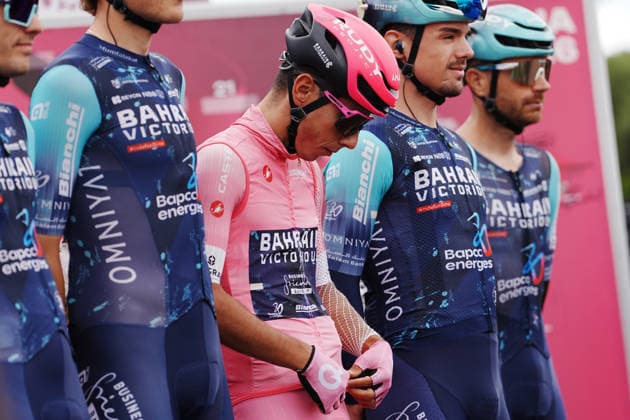 Portugal™s Afonso Oliveira Eulalio of Bahrain Victorious during Stage 7 of the Giro d™Italia, from Formia to Blockhaus, Italy, Friday, May 15, 2026.  Copyright: xGianMattiaxD™Alberto LaPressex