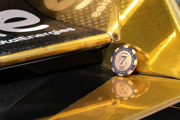 DS Penske Nummer 7 Roulette Chip auf dem Frontflügel ihres Gen3 Evo rennwagen, Boxengasse, FIA Formel E Weltmeisterschaft Saison 12, Monaco E- Prix, MonteCarlo, MC, 15.05.2026,