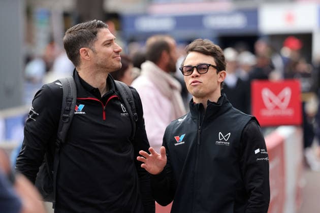 Edoardo Mortara (SUI) und Teamkollege Nyck de Vries (NED) Mahindra, FIA Formel E Weltmeisterschaft Saison 12, Monaco E- Prix, MonteCarlo, MC, 15.05.2026,