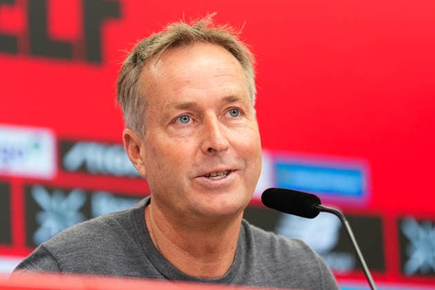 15.05.2026, xydrx, Fußball, Pressekonferenz Bayer 04 Leverkusen mit Cheftrainer Kasper Hjulmand vor dem Bundesliga Spiel gegen den Hamburger SV in der BayArena, Saison 2025 2026 DFB regulations prohibit any use of photographs as image sequences and or quasi-video. Copyright: HMBxMedia YannisxDreimann