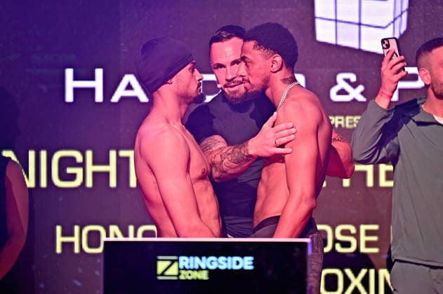 Ringside Series 2026 – Night of the Heavyweights . Oluwole Ciosek , Florian Winter und Shae Green anläßlich einer Pressekonferenz zum Kampfsport-Event Ringside Series 2026 – Night of the Heavyweights am 14.05.2026 im Palazzo Mannheim.