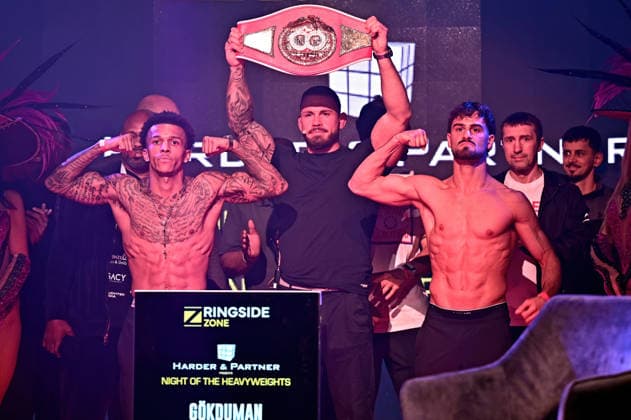 Ringside Series 2026 – Night of the Heavyweights . Franklyn Dwomoh , Florian Winter und Devrim Gökduman anläßlich einer Pressekonferenz zum Kampfsport-Event Ringside Series 2026 – Night of the Heavyweights am 14.05.2026 im Palazzo Mannheim.
