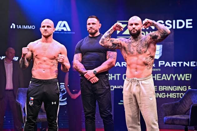 Ringside Series 2026 – Night of the Heavyweights . Edmon (Ringlife) Avagyan , Floran Winter und Patrik Fiala anläßlich einer Pressekonferenz zum Kampfsport-Event Ringside Series 2026 – Night of the Heavyweights am 14.05.2026 im Palazzo Mannheim.