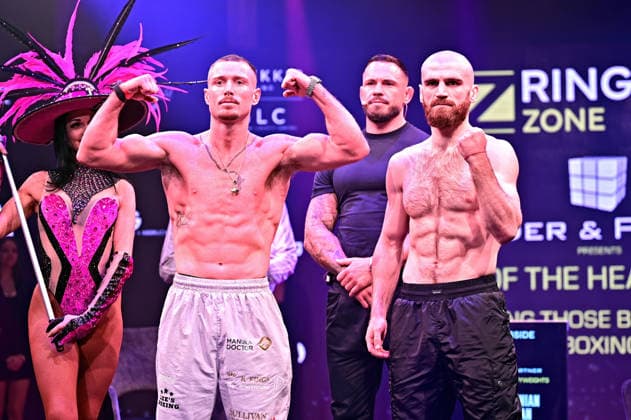 Ringside Series 2026 – Night of the Heavyweights . Karen Chukhadzhian , Florian Winter und Paddy Donovan anläßlich einer Pressekonferenz zum Kampfsport-Event Ringside Series 2026 – Night of the Heavyweights am 14.05.2026 im Palazzo Mannheim.