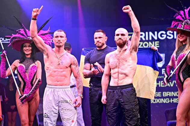 Ringside Series 2026 – Night of the Heavyweights . Karen Chukhadzhian , Florian Winter und Paddy Donovan anläßlich einer Pressekonferenz zum Kampfsport-Event Ringside Series 2026 – Night of the Heavyweights am 14.05.2026 im Palazzo Mannheim.