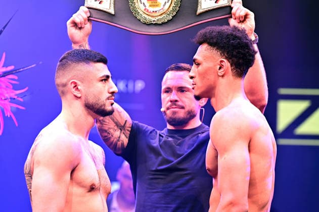 Ringside Series 2026 – Night of the Heavyweights . Alexander Okafor und Elija Ülküseven anläßlich einer Pressekonferenz zum Kampfsport-Event Ringside Series 2026 – Night of the Heavyweights am 14.05.2026 im Palazzo Mannheim.
