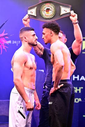 Ringside Series 2026 – Night of the Heavyweights . Alexander Okafor und Elija Ülküseven anläßlich einer Pressekonferenz zum Kampfsport-Event Ringside Series 2026 – Night of the Heavyweights am 14.05.2026 im Palazzo Mannheim.