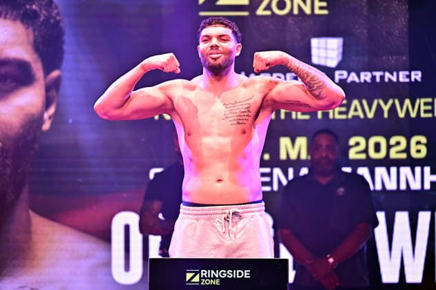 Ringside Series 2026 – Night of the Heavyweights . Emanuel Odiase anläßlich einer Pressekonferenz zum Kampfsport-Event Ringside Series 2026 – Night of the Heavyweights am 14.05.2026 im Palazzo Mannheim.
