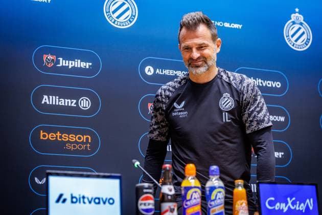 Club s head coach Ivan Leko pictured during a press conference, PK, Pressekonferenz of Belgian soccer team Club Brugge KV, Friday 15 May 2026 in Brugge, regarding their lasts games of the Champion s Play-Off (PO 1) competition of the Jupiler Pro League. KURTxDESPLENTER  x173965974x