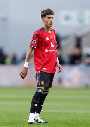 Manchester, England, 14th May 2026. Joseph Junior Andreou Gabriel (JJ Gabriel) of Manchester United, ManU during the Manchester City U18 vs Manchester United U18 FA Youth Cup Final match at the Academy Stadium, Manchester. Picture credit should read: Cody Froggatt Sportimage EDITORIAL USE ONLY. No use with unauthorised audio, video, data, fixture lists, club league logos or live services. Online in-match use limited to 120 images, no video emulation. No use in betting, games or single club league player publications. SPI_115_CF_MANCHESTER_CITY_U18_V_MANCHESTER_UNITED_U18 SPI-4801-0113