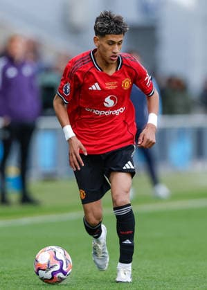 Manchester, England, 14th May 2026. Joseph Junior Andreou Gabriel (JJ Gabriel) of Manchester United, ManU during the Manchester City U18 vs Manchester United U18 FA Youth Cup Final match at the Academy Stadium, Manchester. Picture credit should read: Cody Froggatt Sportimage EDITORIAL USE ONLY. No use with unauthorised audio, video, data, fixture lists, club league logos or live services. Online in-match use limited to 120 images, no video emulation. No use in betting, games or single club league player publications. SPI_121_CF_MANCHESTER_CITY_U18_V_MANCHESTER_UNITED_U18 SPI-4801-0119
