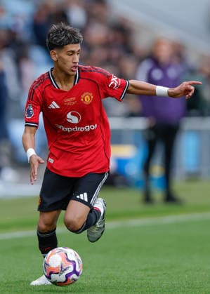 Manchester, England, 14th May 2026. Joseph Junior Andreou Gabriel (JJ Gabriel) of Manchester United, ManU during the Manchester City U18 vs Manchester United U18 FA Youth Cup Final match at the Academy Stadium, Manchester. Picture credit should read: Cody Froggatt Sportimage EDITORIAL USE ONLY. No use with unauthorised audio, video, data, fixture lists, club league logos or live services. Online in-match use limited to 120 images, no video emulation. No use in betting, games or single club league player publications. SPI_125_CF_MANCHESTER_CITY_U18_V_MANCHESTER_UNITED_U18 SPI-4801-0123