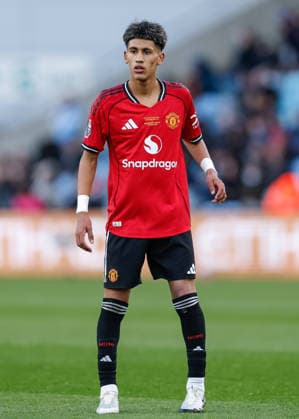 Manchester, England, 14th May 2026. Joseph Junior Andreou Gabriel (JJ Gabriel) of Manchester United, ManU during the Manchester City U18 vs Manchester United U18 FA Youth Cup Final match at the Academy Stadium, Manchester. Picture credit should read: Cody Froggatt Sportimage EDITORIAL USE ONLY. No use with unauthorised audio, video, data, fixture lists, club league logos or live services. Online in-match use limited to 120 images, no video emulation. No use in betting, games or single club league player publications. SPI_152_CF_MANCHESTER_CITY_U18_V_MANCHESTER_UNITED_U18 SPI-4801-0150