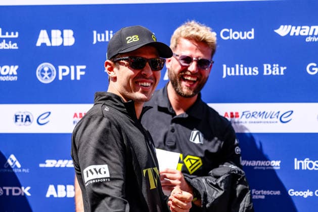 Felipe Drugovich (Andretti Formula E, 28) im Media Pen, lachen, ABB FIA Formula E World Championship, WM, Weltmeisterschaft Monaco e-Prix 2026, Monte Carlo, Saison 12 2025 26, Runde 9, 15.05.2026, ABB FIA Formula E World Championship, Monaco e-Prix 2026, Monte Carlo, Saison 12 2025 26, Runde 9, 15.05.2026 Monte Carlo Copyright: xEibner-Pressefoto LauraxRoemerx EP_LRR