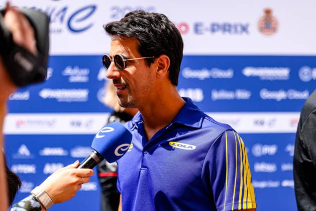 Lucas di Grassi (Lola Yamaha ABT Formula E Team, 11) im Interview im Media Pen, ABB FIA Formula E World Championship, WM, Weltmeisterschaft Monaco e-Prix 2026, Monte Carlo, Saison 12 2025 26, Runde 9, 15.05.2026, ABB FIA Formula E World Championship, Monaco e-Prix 2026, Monte Carlo, Saison 12 2025 26, Runde 9, 15.05.2026 Monte Carlo Copyright: xEibner-Pressefoto LauraxRoemerx EP_LRR
