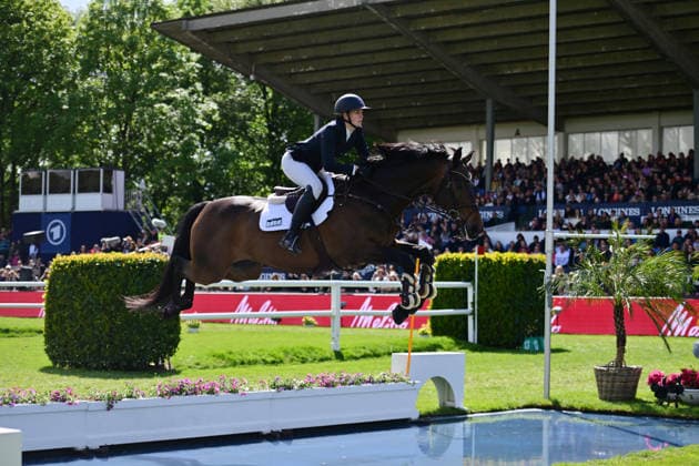 GER; Al Shira aa Deutsches Spring- & Dressur Derby Hamburg 15.05.2026, GER; Al Shira aa Deutsches Spring- & Dressur Derby Hamburg, Preis der Dreame.de - CSI4* Al Shira aa Derby Tour: 2. Qualifikation zum Deutsches Spring-Derby im Bild Platz 4 Clara Blau (GER) auf Paul am Wassergraben