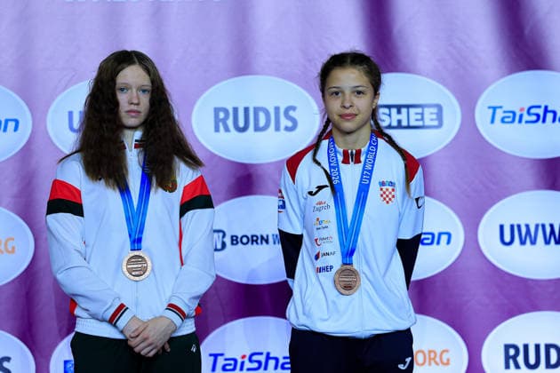 U17, U 17 Wrestling European Championships Podium 46kg WW Bronze: Darya Nahornaya (BLR), Lara Blazekovic (CRO) Samokov Arena Samokov Bulgaria