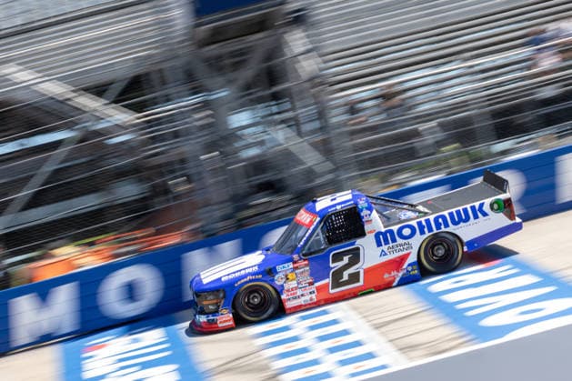 DOVER, DE - MAY 15: Brandon Jones ( 1 TRICON Garage Spectracide Toyota) races down the front stretch during practice for the NASCAR, Motorsport, USA CRAFTSMAN Truck Series ECOSAVE 200 on May 15, 2026, at Dover Motor Speedway in Dover, DE. (Photo by David Hahn Icon Sportswire) AUTO: MAY 15 NASCAR CRAFTSMAN Truck Series ECOSAVE 200 EDITORIAL USE ONLY Icon260515006