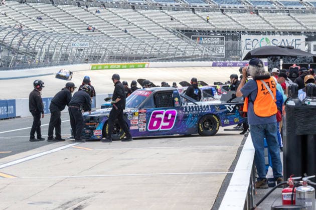 DOVER, DE - MAY 15: Dystany Spurlock ( 69 Motorsports Business Management Foxxtecca Ford) sits on pit road prior to qualifying for the NASCAR, Motorsport, USA CRAFTSMAN Truck Series ECOSAVE 200 on May 15, 2026, at Dover Motor Speedway in Dover, DE. (Photo by David Hahn Icon Sportswire) AUTO: MAY 15 NASCAR CRAFTSMAN Truck Series ECOSAVE 200 EDITORIAL USE ONLY Icon260515012