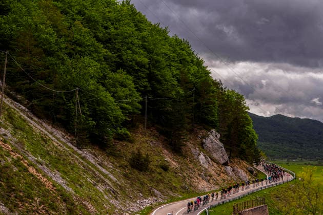 The pack rides during Stage 7 of the Giro d™Italia, from Formia to Blockhaus, Italy, Friday, May 15, 2026.  Copyright: xFabioxFerrari LaPressex