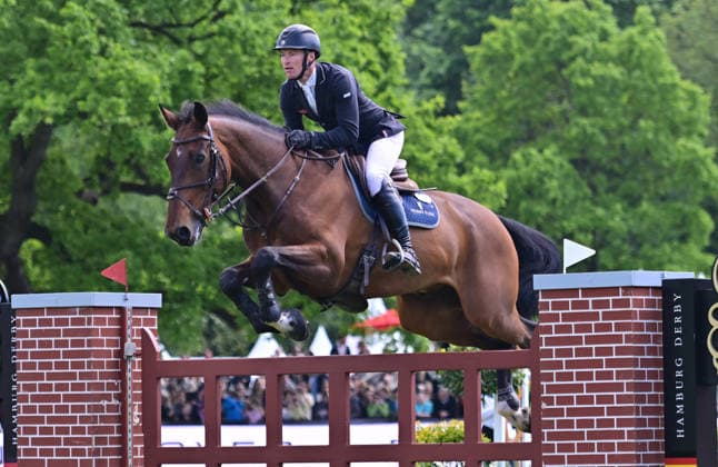 GER; Al Shira aa Deutsches Spring- & Dressur Derby Hamburg 15.05.2026, GER; Al Shira aa Deutsches Spring- & Dressur Derby Hamburg, Preis der Dreame.de - CSI4* Al Shira aa Derby Tour: 2. Qualifikation zum Deutsches Spring-Derby im Bild William Whitaker (GBR) auf Flamboyant III