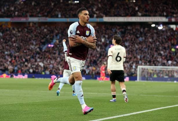 Morgan Rogers of Aston Villa celebrates scoring a goal to make the score 1-0 Aston Villa v Liverpool, Premier League, Football, Villa Park, Birmingham, UK - 15 May 2026Birmingham Villa Park United Kingdom EDITORIAL USE ONLY No use with unauthorised audio, video, data, fixture lists, club league logos or live services. Online in-match use limited to 120 images, no video emulation. No use in betting, games or single club league player publications. Copyright: xKieranxMcManus Shutterstockx 16876814ag