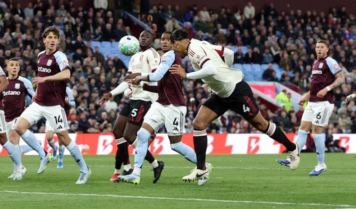 Virgil van Dijk of Liverpool scores a goal to make the score 1-1 Aston Villa v Liverpool, Premier League, Football, Villa Park, Birmingham, UK - 15 May 2026Birmingham Villa Park United Kingdom EDITORIAL USE ONLY No use with unauthorised audio, video, data, fixture lists, club league logos or live services. Online in-match use limited to 120 images, no video emulation. No use in betting, games or single club league player publications. Copyright: xKieranxMcManus Shutterstockx 16876814at