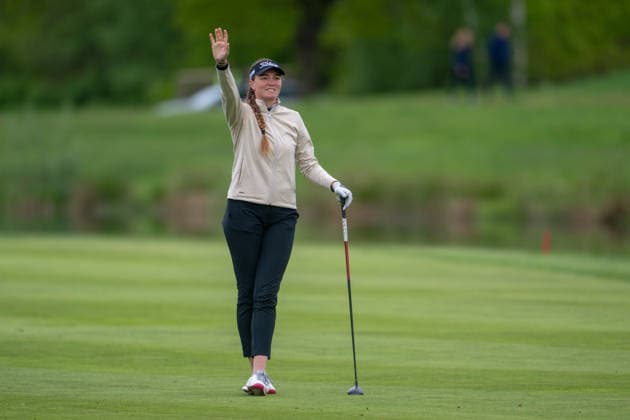 Amundi German Masters - Seond Round Ariane Klotz of France plays from the fairway on the 18th hole during the second round of the Amundi German Masters at Green Eagle Golf Courses in Hamburg, Germany, on May 15, 2026. Hamburg Germany  Copyright: xAndyxAstfalckx originalFilename:astfalck-amundige260515_npblu.jpg