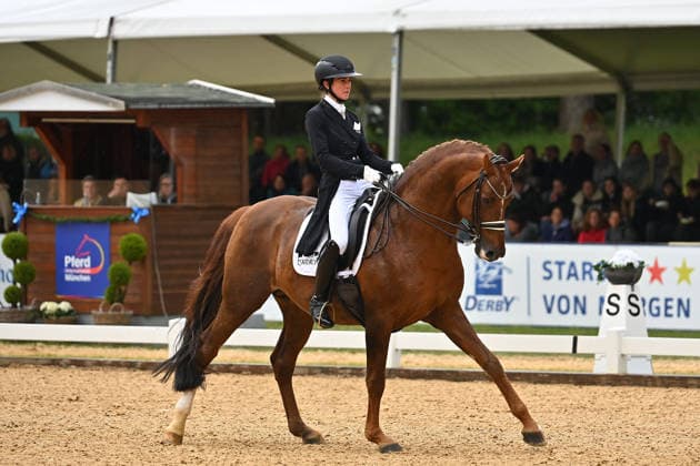 Lisa MUELLER auf Gut Wettkam™s D™Avie FRH, Aktion,Dressur,Dressurreiten. Pferd International 2026 am 15.05.2026 in Muenchen-Riem,Olympia Reitanlage. Â
