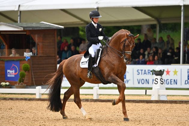 Lisa MUELLER auf Gut Wettkam™s D™Avie FRH, Aktion,Dressur,Dressurreiten. Pferd International 2026 am 15.05.2026 in Muenchen-Riem,Olympia Reitanlage. Â