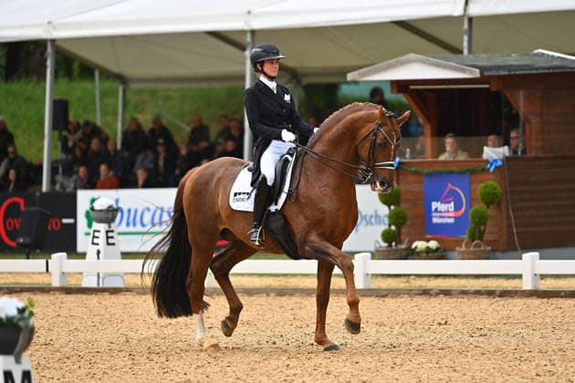 Lisa MUELLER auf Gut Wettkam™s D™Avie FRH, Aktion,Dressur,Dressurreiten. Pferd International 2026 am 15.05.2026 in Muenchen-Riem,Olympia Reitanlage. Â