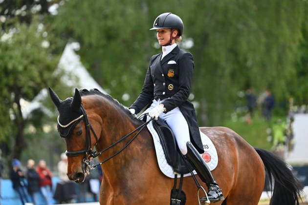 Jessica VON BREDOW WERNDL auf Times Kismet, Aktion,Dressur,Dressurreiten. Pferd International 2026 am 15.05.2026 in Muenchen-Riem,Olympia Reitanlage. Â