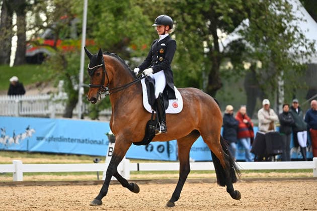 Jessica VON BREDOW WERNDL auf Times Kismet, Aktion,Dressur,Dressurreiten. Pferd International 2026 am 15.05.2026 in Muenchen-Riem,Olympia Reitanlage. Â