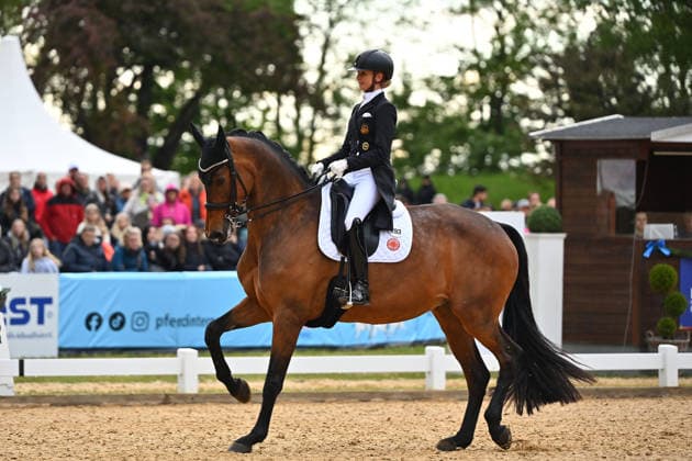 Jessica VON BREDOW WERNDL auf Times Kismet, Aktion,Dressur,Dressurreiten. Pferd International 2026 am 15.05.2026 in Muenchen-Riem,Olympia Reitanlage. Â