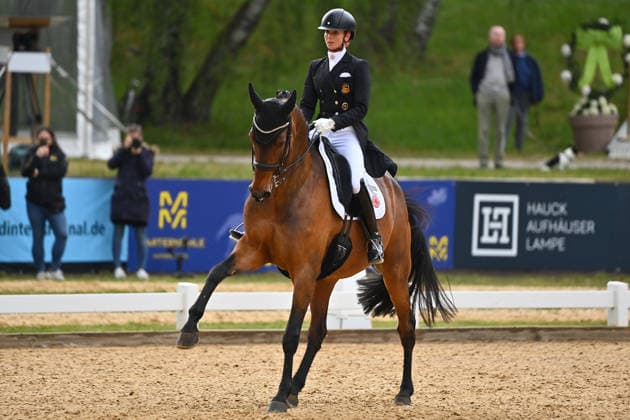 Jessica VON BREDOW WERNDL auf Times Kismet, Aktion,Dressur,Dressurreiten. Pferd International 2026 am 15.05.2026 in Muenchen-Riem,Olympia Reitanlage. Â