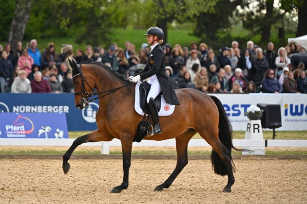 Jessica VON BREDOW WERNDL auf Times Kismet, Aktion,Dressur,Dressurreiten. Pferd International 2026 am 15.05.2026 in Muenchen-Riem,Olympia Reitanlage. Â