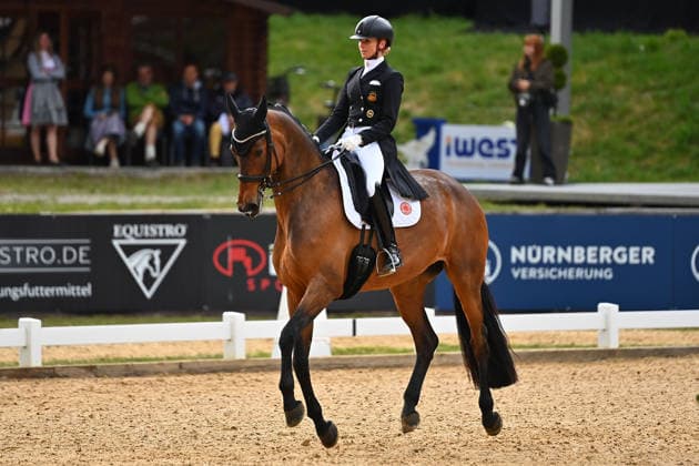 Jessica VON BREDOW WERNDL auf Times Kismet, Aktion,Dressur,Dressurreiten. Pferd International 2026 am 15.05.2026 in Muenchen-Riem,Olympia Reitanlage. Â