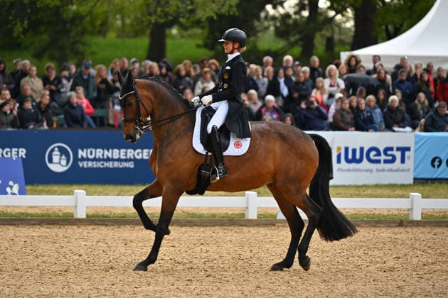 Jessica VON BREDOW WERNDL auf Times Kismet, Aktion,Dressur,Dressurreiten. Pferd International 2026 am 15.05.2026 in Muenchen-Riem,Olympia Reitanlage. Â