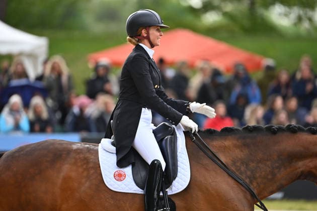 Jessica VON BREDOW WERNDL auf Times Kismet, Aktion,Dressur,Dressurreiten. Pferd International 2026 am 15.05.2026 in Muenchen-Riem,Olympia Reitanlage. Â