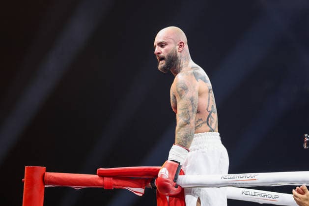 Freude bei Edmon Avagyan nach seinem Sieg Edmon RInglife Avagyan vs. Patrick Fiala beim Ringside Series 2026 - Night of Heavyweights am 15.05.26 in SAP Arena, Mannheim xamx Foto: Alfio Marino