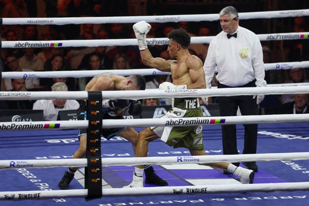 Alexander Okafor vs. Elija Ülküseven beim Ringside Series 2026 - Night of Heavyweights am 15.05.26 in SAP Arena, Mannheim xamx Foto: Alfio Marino