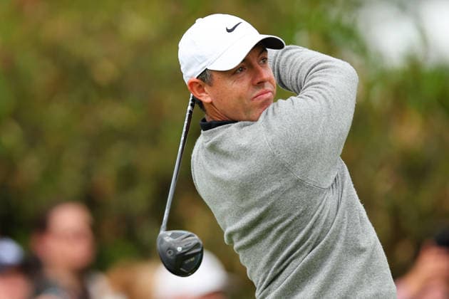NEWTON SQUARE, PA - MAY 15: Rory MciIlory of Northern Ireland tees of at the first tee during Round 2 of the 2026 PGA, Golf Herren Championship on May 15, 2026 at Aronimink Golf Club in Newtown Square, Pennsylvania. (Photo by Rich Graessle Icon Sportswire) GOLF: MAY 15 PGA PGA Championship EDITORIAL USE ONLY Icon260515255902